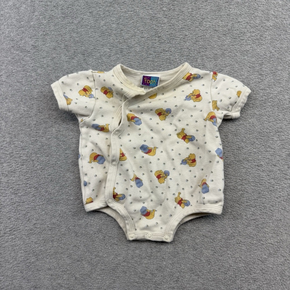 Vintage 80a 90s Winnie the Pooh One Piece Romper 0-3M Honey Bee 0-3 Months Baby